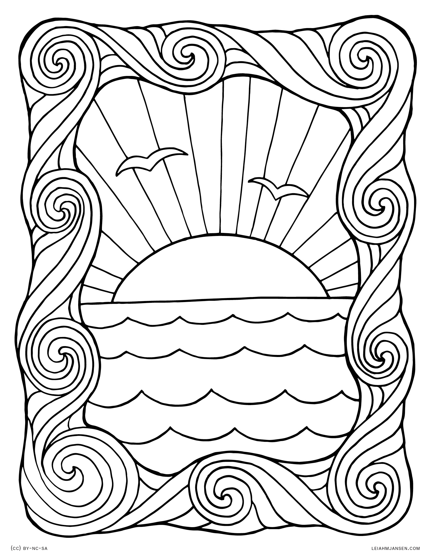 ocean view coloring pages - photo #6