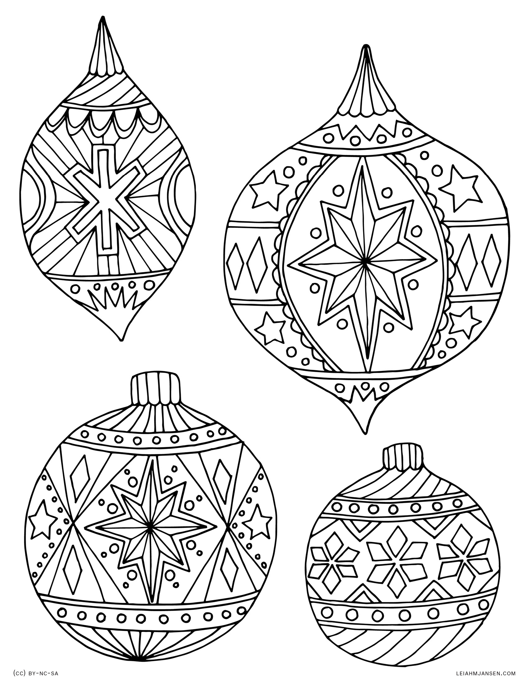 LMJ coloring page holiday ornaments