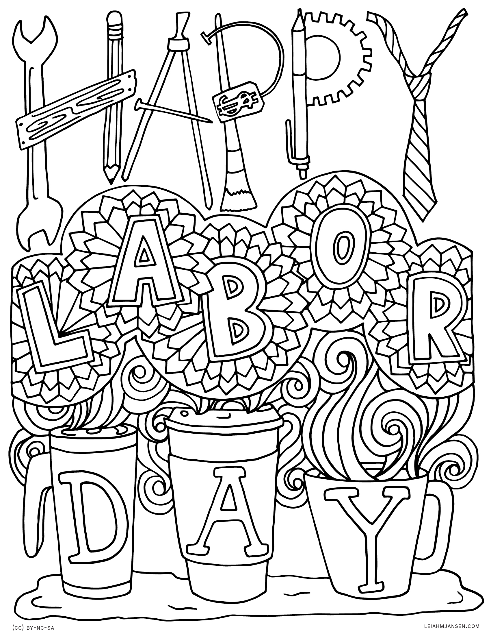 Labor Day Coloring Pages - Kidsuki