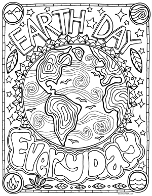 Soul Flower Earth Day Coloring Page