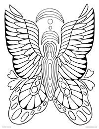 Butterfly Angel - Rainbow Baby - Free Printable Coloring Page for Adults and Kids, by leiahmjansen.com @oleiah