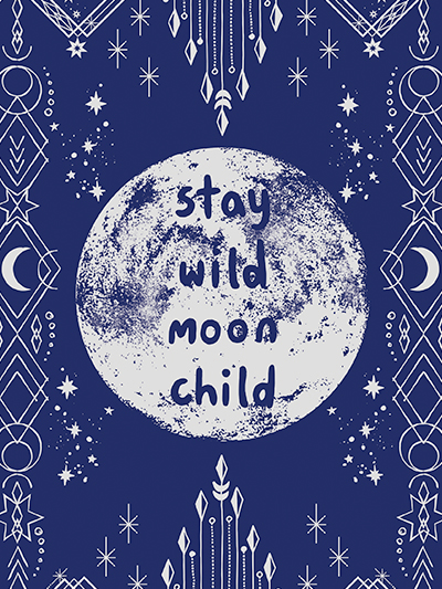 doodles notebook cover - stay wild moon child