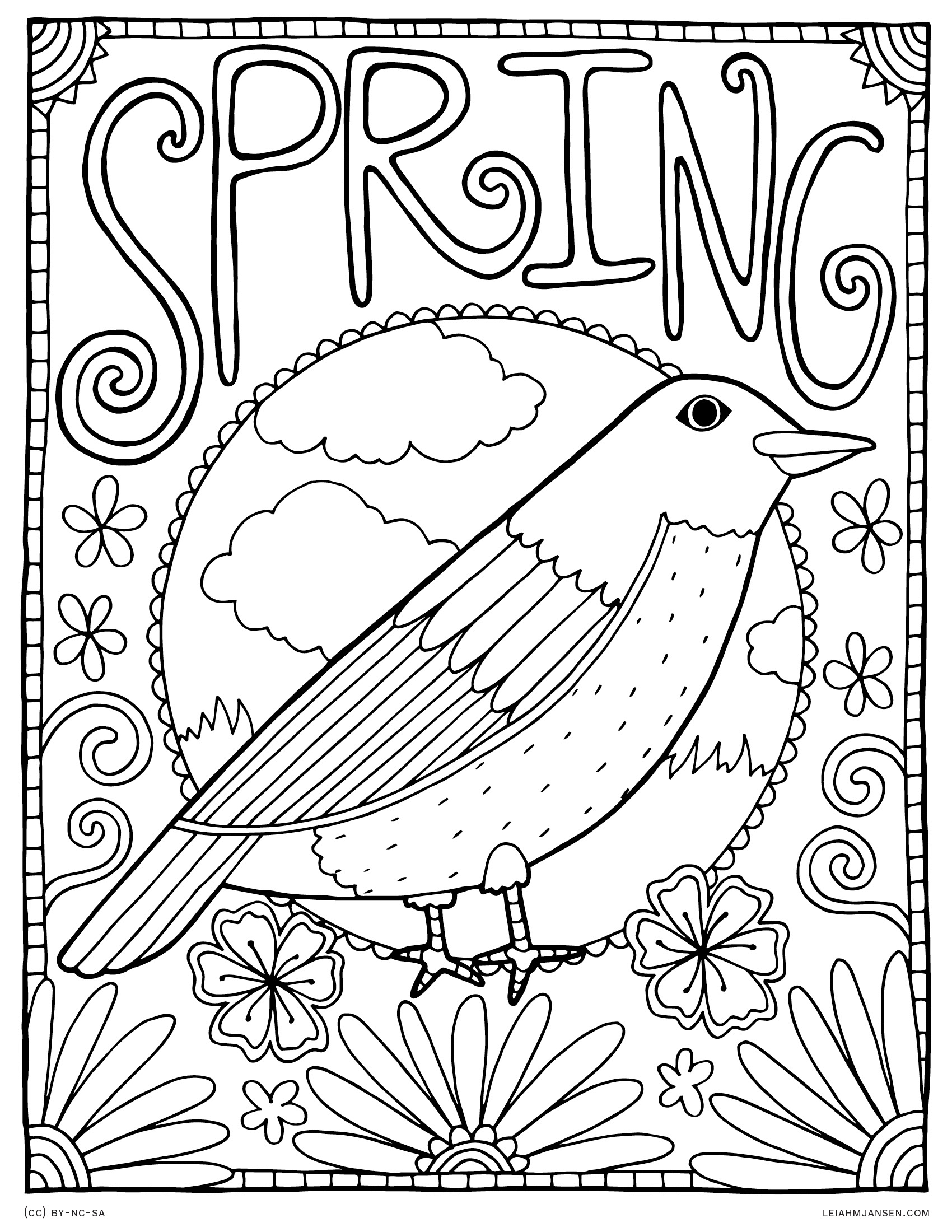 Spring Coloring Pages For Adults Printable If You Live Where Its Cold 