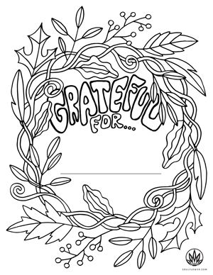 Soul Flower Thanksgiving Mandala Coloring Page