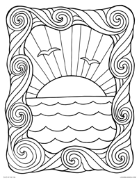 printable coloring pages of sunsets