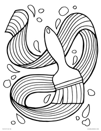 Paint Brush - Rainbow Stripes Paintbrush with Paint Splatters - Free Printable Coloring Page for Adults and Kids, by leiahmjansen.com @oleiah