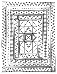 Geometric Rug - Abstract Frame or Magic Carpet - Free Printable Coloring Page for Adults and Kids, by leiahmjansen.com @oleiah @oleiah