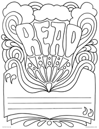Retro Reading - Read with spot for quote - Free Printable Coloring Page for Adults and Kids, by leiahmjansen.com @oleiah