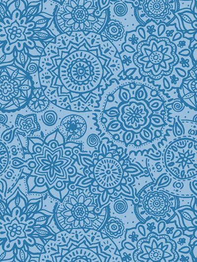 blue mandalas print