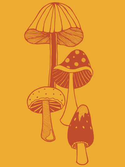 retro mushrooms