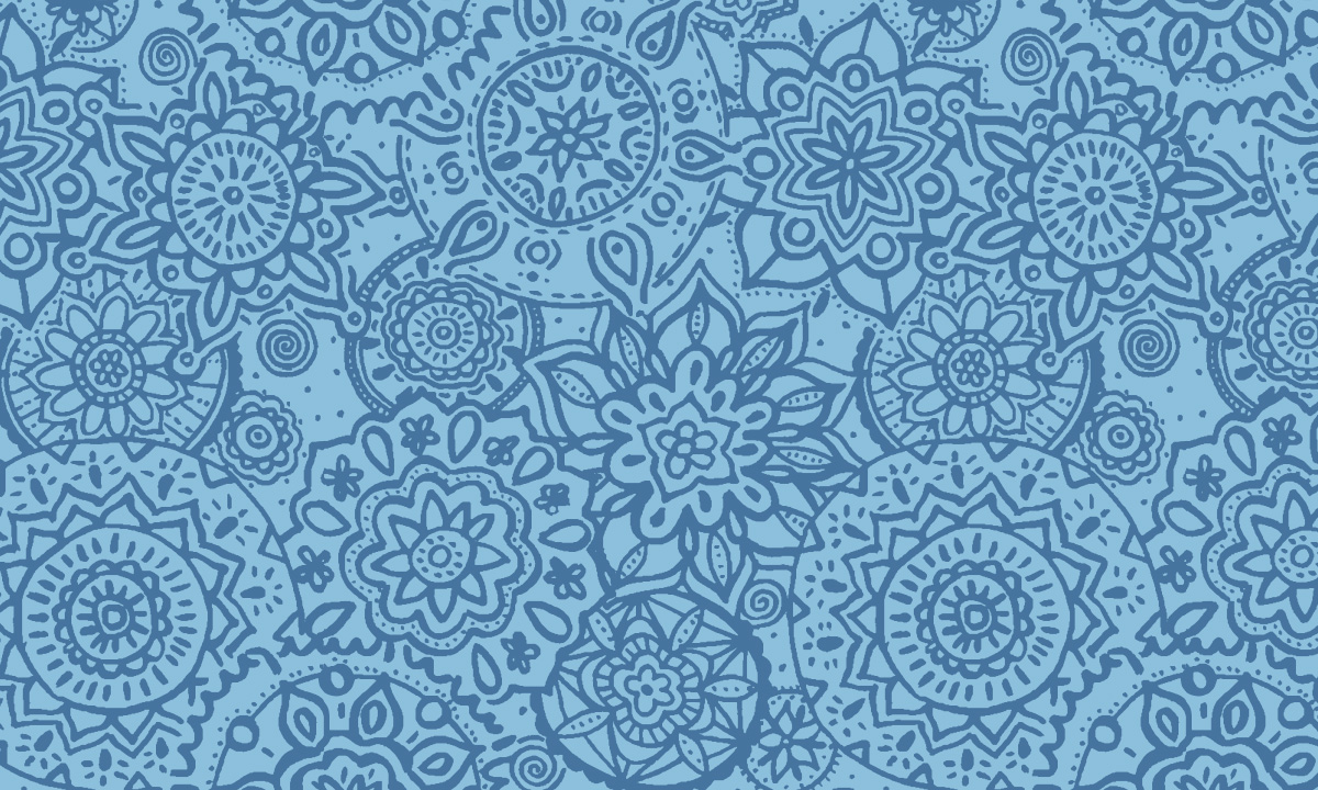 blue mandalas print